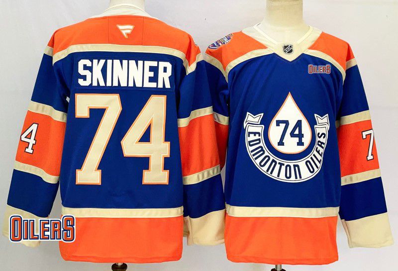 Men Edmonton Oilers #74 Skinner Blue Fanatics 2025 NHL Jersey style 2